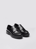 Prada Chocolate Brushed Leather Loafers