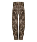 Elisabetta Franchi Brown Alligator Print Barrel Jeans
