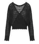 Schwarzer perforierter Pullover von Twinset