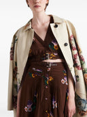 Prada Floral Print Single Breasted Coat