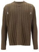Off White Off Timbro a costine Zip laterale in maglia C Faggio Bl