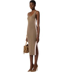 Elisabetta Franchi Beige Knitted Midi Dress