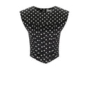 Top corsetto Ganni nero a pois