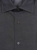 Mazzarelli Camicie Camicia Grigia In Twill Slim Fit