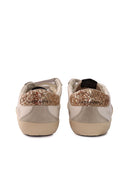 Golden Goose Sneakers Old School Leather Upper Laminated Star Glitter Heel Suede Spur White/Silver/Light Gold/Ice