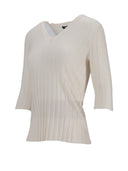La Rose La Rose V Neck Cash/Silk Cream