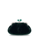 Max Mara Weekend Pasticcino Giochi Velvet Green Clutch Bag