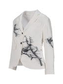 Thom Browne Fit 3 High Armhole Sportcoat (Unconstructed) In Engineered Bird Toile Printed Silk Twill