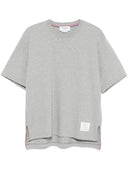 Thom Browne Oversized Short Sleeve Tee W/ Rwb Knit Trim In Medium Weight Jersey