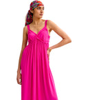Essentiel Antwerp Jacobean Fuchsia Long Dress