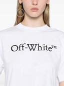 Off White Big Logo Bookish Crop Tee Blanc Noir
