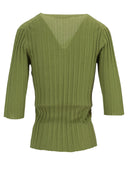 La Rose La Rose V Neck Cash/Silk Green