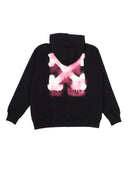 Off White Arrow Spray Hoodie Zip Up Black Fuchsi
