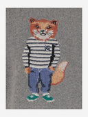 Maison Kitsune 'Wool Blend Sweater med klædt rævmønster