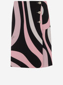 Falda de envoltura de patrón de mármol de Emilio Pucci