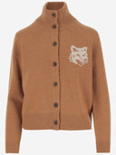 Maison Kitsune' Wool Cardigan With Logo