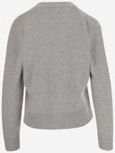 Maison Kitsune' Wool And Cashmere Cardigan With Fox Embroidery