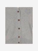 Maison Kitsune' Wool And Cashmere Cardigan With Fox Embroidery
