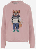 Maison Kitsune 'Pull de laine de motif de renard