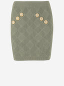 Balmain Viscose Blend Skirt With Plaid Pattern