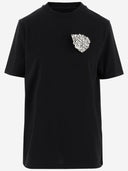 Jil Sander Cotton T -Shirt mit Blattbrosche