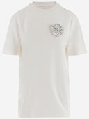 Jil Sander Cotton T Shirt With Leaf Brooch