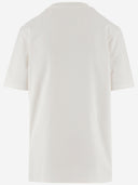 Jil Sander Cotton T Shirt With Leaf Brooch