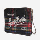 MC2 Saint Barth Wool Blend clutch -veske med sjekkmønster og logo