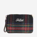MC2 Saint Barth Wool Blend clutch -veske med sjekkmønster og logo