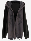 We11 Done Cotton Distressed Muffler Sweatshirt