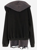 We11 Done Cotton Distressed Muffler Sweatshirt
