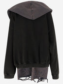 We11 Done Cotton Distressed Muffler Sweatshirt