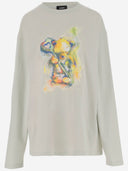 We11 Done Long Sleeved Cotton Sweater With Teddy Bear Print