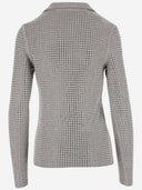 Pinko Stretch Viscose Long Sleeved Polo Shirt With Rhinestones