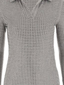 Pinko Stretch Viscose Long Sleeved Polo Shirt With Rhinestones
