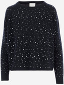 Lustige Wolle Mischung Pullover mit Strasssteinen und Bolzen