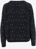 Lustige Wolle Mischung Pullover mit Strasssteinen und Bolzen