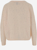 Lustige Wolle Mischung Pullover mit Strasssteinen und Bolzen