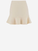 Self Portrait Viscose Blend Knit Mini Skirt With Crystals