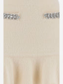 Self Portrait Viscose Blend Knit Mini Skirt With Crystals