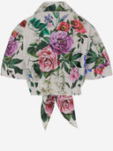 Dolce & Gabbana Cotton Crop Shirt With Floral Pattern