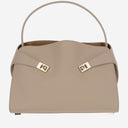 Salvatore Ferragamo Hug Soft Two Tone Leather Shoulder Bag