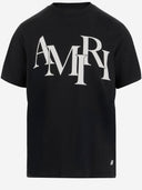 Camiseta de algodón amiri con logotipo compensado
