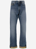 Versace Stretch Cotton Denim Jeans With Baroque Pattern
