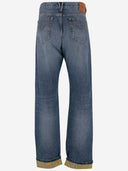 Versace Stretch Cotton Denim Jeans With Baroque Pattern