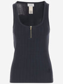 Patou Cotton Blend Knit Top con logo