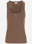 Patou Cotton Blend Knit Top con logo