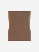 Patou Cotton Blend Knit Top con logo