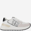 Pinko Leather And Mesh Sneakers With Logo