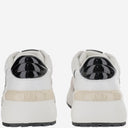 Pinko Leather And Mesh Sneakers With Logo